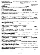 Đề kiểm tra một tiết Tin học lớp 10 - Mã đề 111 - Trường THPT Duy Tân